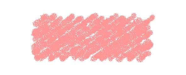 Pink chalk rough rectangle sketch banner with a textured scribble label. Frame and text box background in pastel color. Hand drawn underline element for modern note or banner use.