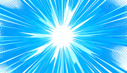 Comic Book Style Blue Speed Lines Background