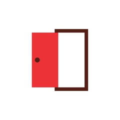Minimalist Red Open Door Logo Design - Entryway & Opportunity Symbol Vector