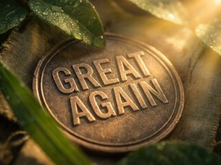 Great Again Emblem Surrounded by Natures Beauty