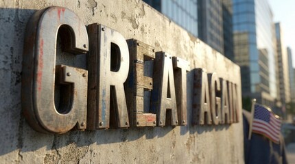 Urban Wall Mural Featuring Great Again Message