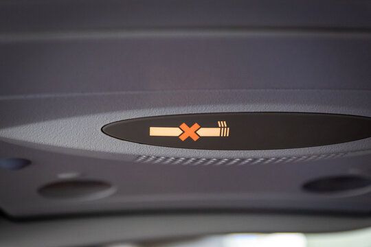 no smoking sign inside airplane - cigarette, smoking ban sign icon in public