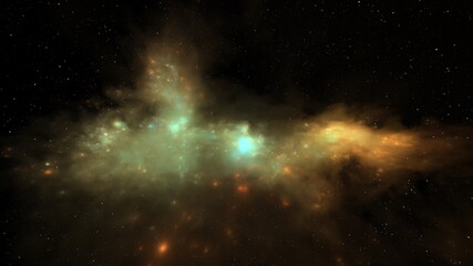 宇宙空間　3DCGレンダリング