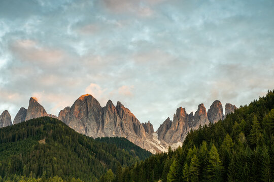 Majestic Dolomites at Sunset in Santa Maddalena, Italy
