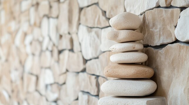A stack of white and brown rocks
