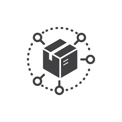 vector icon design of global network distribution logistics delivery.