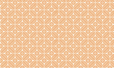 Seamless geometric diamond pattern, Abstract peach and orange grid texture with floral shape motif © Bayanakun
