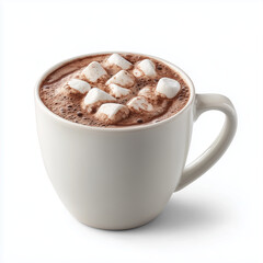 hot chocolate with marshmallows in white ceramic mug
