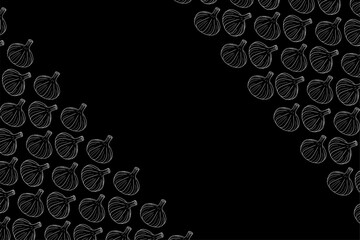 Monochrome Spicy Vegetable Outline Seamless Pattern for Kitchen Decor & Packaging