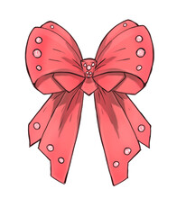 red bow isolated on white background