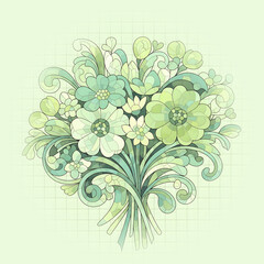 abstract green flower bouquet