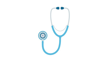 A medical illustration showcasing a stethoscope in a stylized, cartoonish aesthetic