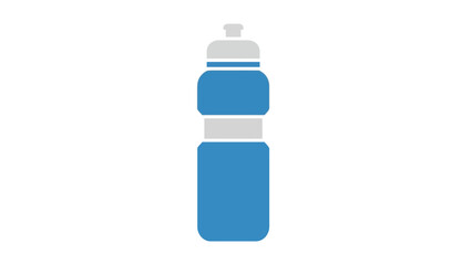 A vectorized illustration of a sports water bottle, rendered in solid blue and gray on a white background