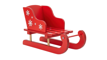 Festive winter action family home wooden sleigh cozy indoor elevated view holiday spirit. Isolated on transparent background, png.