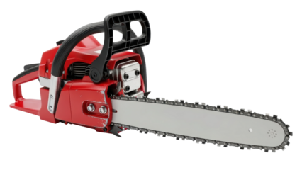 Chainsaw operation essentials for professionals in forestry outdoor environment practical guide. Isolated on transparent background, png.