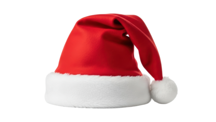 Festive christmas hat display seasonal decoration studio setting fun concept for holiday spirit. Isolated on transparent background, png.