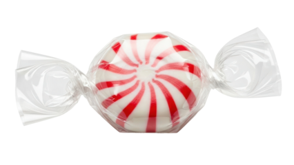 Festive peppermint candy delight sweet treat store food photography bright environment close-up view holiday treats. Isolated on transparent background, png.