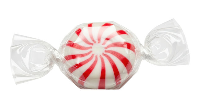 Festive peppermint candy delight sweet treat store food photography bright environment close-up view holiday treats. Isolated on transparent background, png.