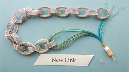 Overhead composition of a paper chain link with new link detail