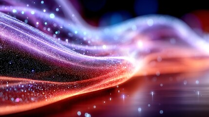 colorful abstract shapes and reflections on a surface