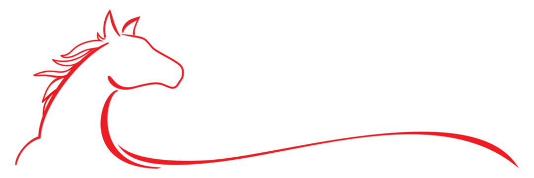 Chinese new year fire horse line art Illustration background