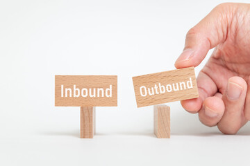 There is wood block with the word Inbound or Outbound. It is as an eye-catching image.