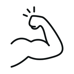 muscle biceps web line icon