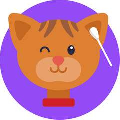 Grooming activity focused on pet ear hygiene.