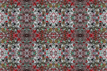 Sfondo multicolore con nastri e stelle	