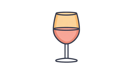 Elegant wine glass illustration with colorful liquids on transparent background