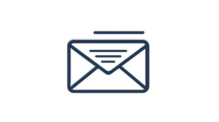 Email icon outline with transparent background for digital communication
