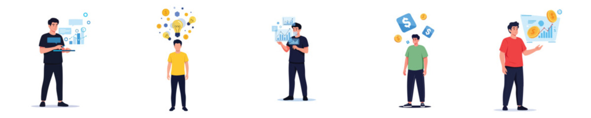 Finance Technology Future Digital Data Analysis Modern Investment Business Illustration