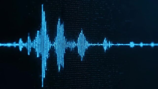 Blue Digital Sound Wave Loop: Dynamic Audio Equalizer Visualization