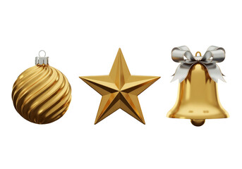 gold christmas bells