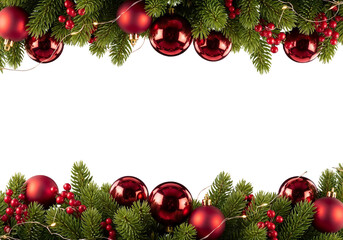 christmas background with balls and holly