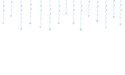 水色クリスタルのオーナメントやガーランドのデコレーションフレーム背景壁紙