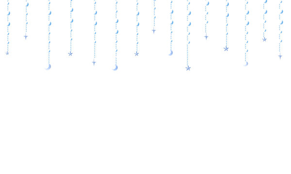 水色クリスタルのオーナメントやガーランドのデコレーションフレーム背景壁紙