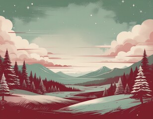 Retro holiday card background