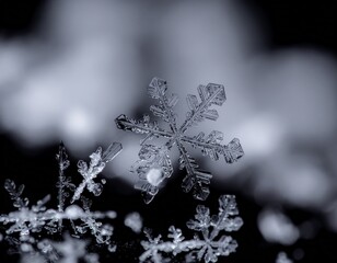 Snowflakes selective focus background