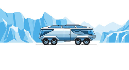 Futuristic Arctic Exploration Vehicle for Polar Expeditions.