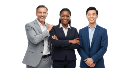 High quality image of diverse business team portrait smiling representing business, team, diverse suitable for visual