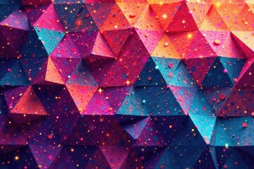 Intricate tessellation of geometric shapes in vibrant hues, tessellation, optical illusion, kaleidoscope