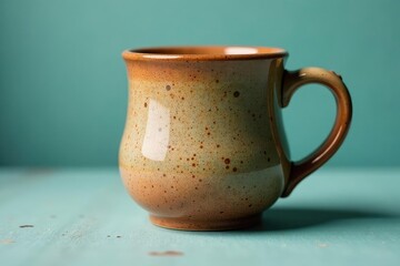 Large capacity stoneware mug, slightly textured surface , background, rustic