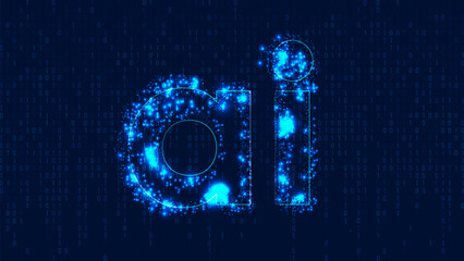 AI Intelligence with neural networks data flows symbolizing machine learning and automation. For tech ads websites and marketing campaigns. Vector illustration...