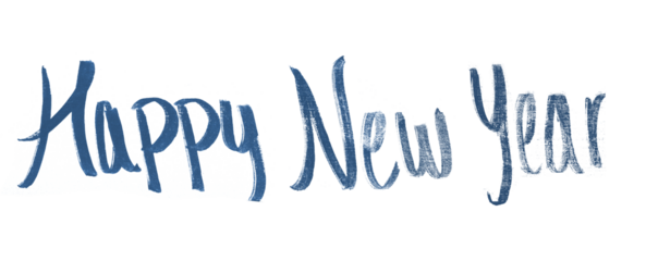 Happy New Year handwritten, png, cut-out, silo