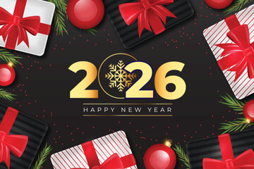 Golden 2026 Happy New Year Celebration Background
