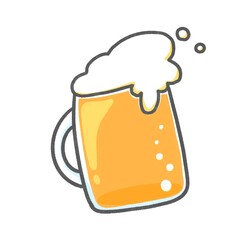 ビールイラスト素材｜泡たっぷりジョッキ
