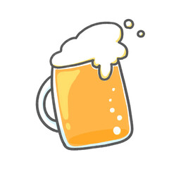 ビールイラスト素材｜泡たっぷりジョッキ