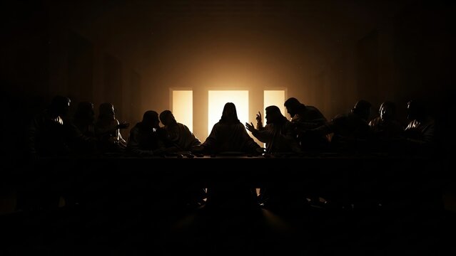 The Last Supper Painting Dramatic Lighting Jesus Christ Biblical Art Religious Iconography Renaissance Masterpiece