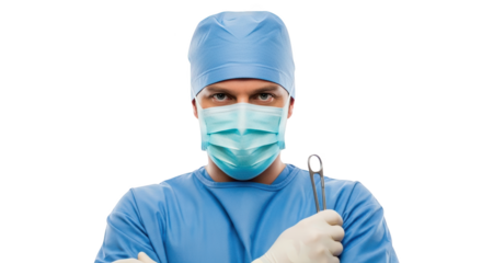 Detailed depiction of surgeon with forceps ready to operate emphasizing surgeon, doctor, medical with elegant tone